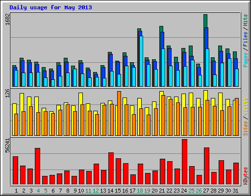 Daily usage for May 2013