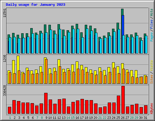 Daily usage for January 2023