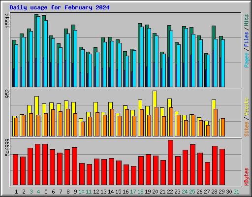 Daily usage for February 2024