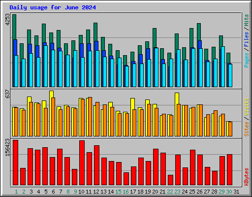 Daily usage for June 2024