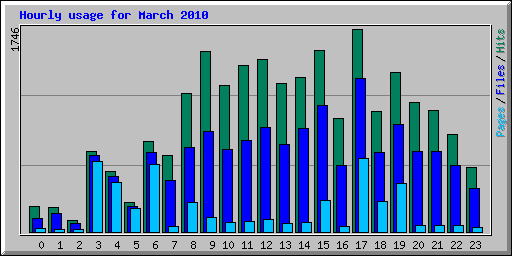 Hourly usage for March 2010