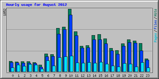 Hourly usage for August 2012