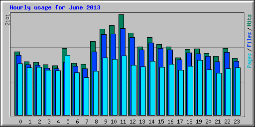 Hourly usage for June 2013