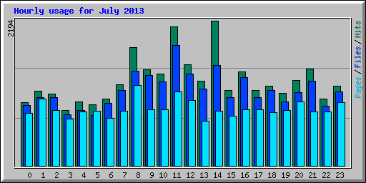 Hourly usage for July 2013