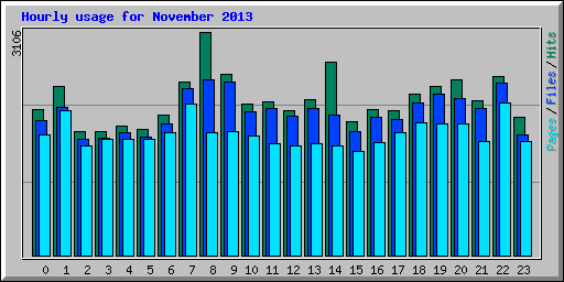 Hourly usage for November 2013