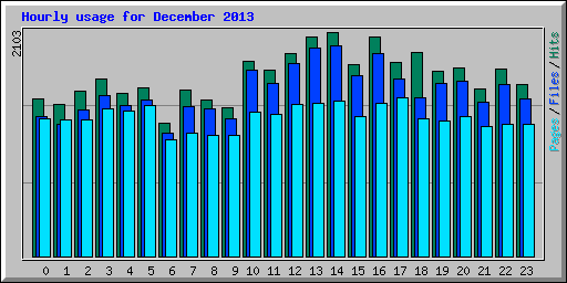 Hourly usage for December 2013