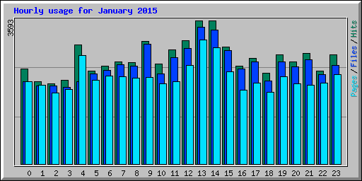 Hourly usage for January 2015