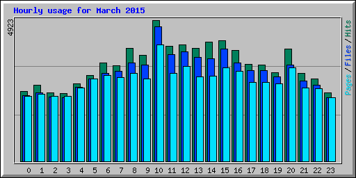 Hourly usage for March 2015