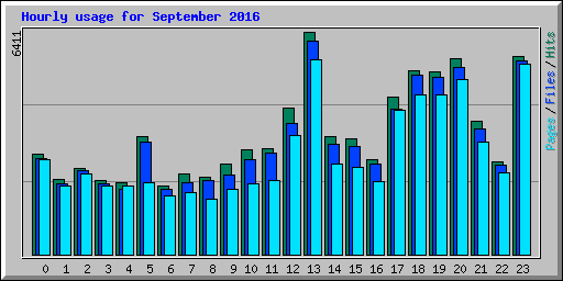 Hourly usage for September 2016