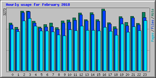 Hourly usage for February 2018