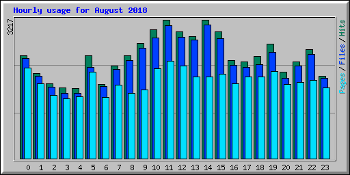 Hourly usage for August 2018