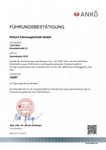 Pickart Fahrzeugtechnik GmbH, Führungsbestätigung 2018